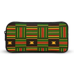 African Kente Cloth Tribal Print Teen Adult Pencil Case Large Capacity Pen Pencil Bag Durable Storage Pouch