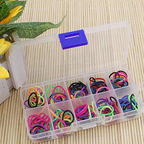 Arinasowa Blue Button Clear Plastic Jewelry Box Organizer Storage 10 Grids