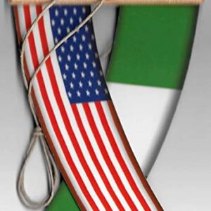 NIGERIA AND USA NIGERIAN AMERICAN WEST AFRICAN REARVIEW MIRROR MINI BANNER HANGING FLAGS FOR THE CAR UNITY FLAGZ™..