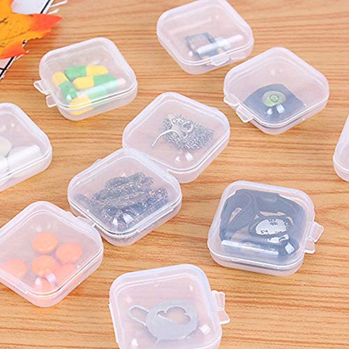 5 Packs Bead Organizer,Plastic Small Containers with Hinged Lid,Tray Box for Storage of Small Item,Crafts, Jewelry(3.5x3.5x1.7cm)