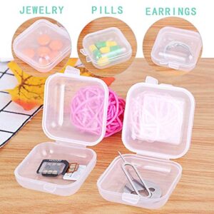 5 Packs Bead Organizer,Plastic Small Containers with Hinged Lid,Tray Box for Storage of Small Item,Crafts, Jewelry(3.5x3.5x1.7cm)