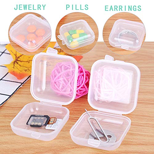 5 Packs Bead Organizer,Plastic Small Containers with Hinged Lid,Tray Box for Storage of Small Item,Crafts, Jewelry(3.5x3.5x1.7cm)