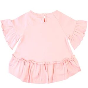 RuffleButts® Baby/Toddler Girls Pink Mia Top - 18-24m