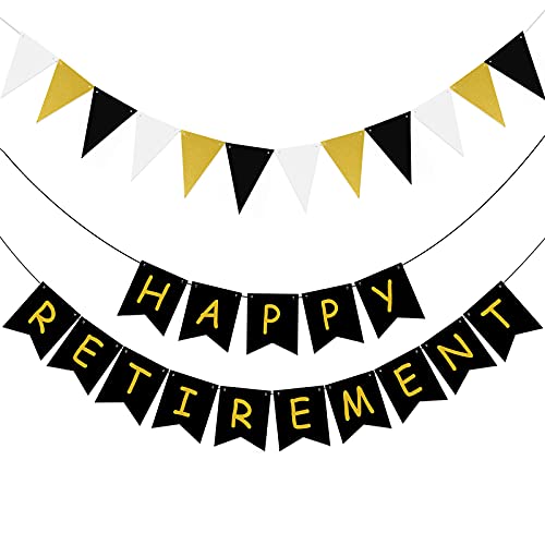 BIEUFBJI Happy Retirement Banner Retirement Theme Party Decorations Kit Retirement Party Decorations for Men Women