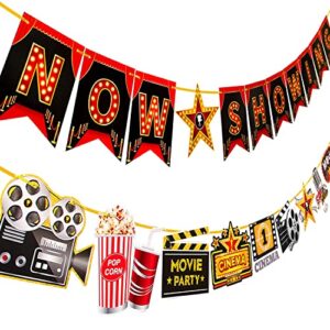 movie night party decoration now showing banner cinema party decoration movie theatre birthday party banner for movie night birthday party supplies