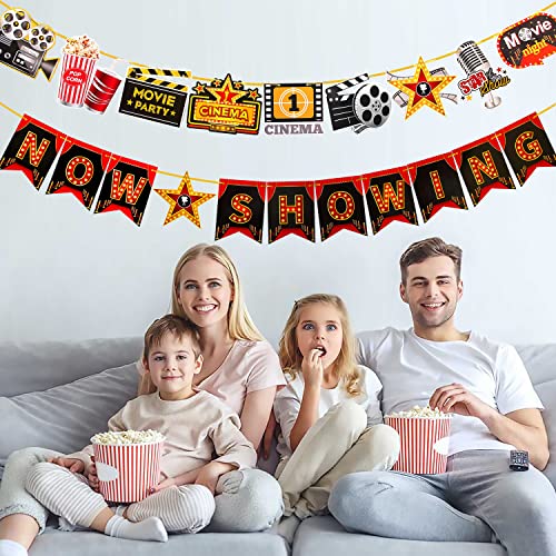 Movie Night Party Decoration Now Showing Banner Cinema Party Decoration Movie Theatre Birthday Party Banner for Movie Night Birthday Party Supplies