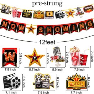 Movie Night Party Decoration Now Showing Banner Cinema Party Decoration Movie Theatre Birthday Party Banner for Movie Night Birthday Party Supplies