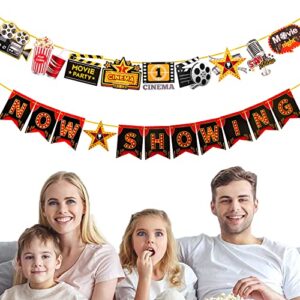 Movie Night Party Decoration Now Showing Banner Cinema Party Decoration Movie Theatre Birthday Party Banner for Movie Night Birthday Party Supplies