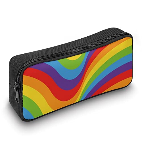 Magic Rainbow Opt Art Teen Adult Pencil Case Large Capacity Pen Pencil Bag Durable Storage Pouch