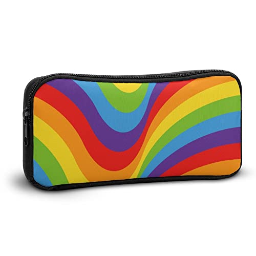 Magic Rainbow Opt Art Teen Adult Pencil Case Large Capacity Pen Pencil Bag Durable Storage Pouch