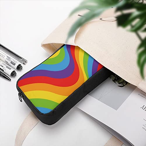 Magic Rainbow Opt Art Teen Adult Pencil Case Large Capacity Pen Pencil Bag Durable Storage Pouch