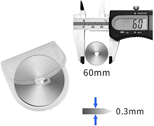 Kingsource SKS-7 Titanium Coated 10 Packs 60mm Pack Rotary Cutter Blades Replacement for Fits Olfa, Fiskar, Martelli, Truecut Cutter Patchwork Tool, Perfect for Cuts Fabric, Sewing, Leather and Paper