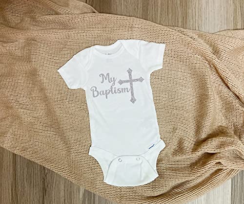 My Baptism Baby Christening Onesie | Baptism Gift | Baby Baptism Onesie (6-9 Months), White