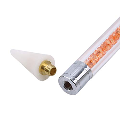 YouCY Point Drill Pen Double-Ended Rhinestone Picker Wax Pencil Manicure Tools Accessories,Orange