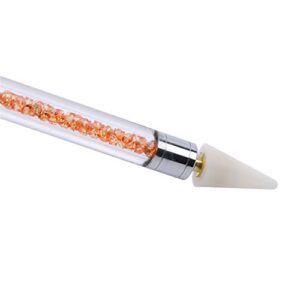 YouCY Point Drill Pen Double-Ended Rhinestone Picker Wax Pencil Manicure Tools Accessories,Orange