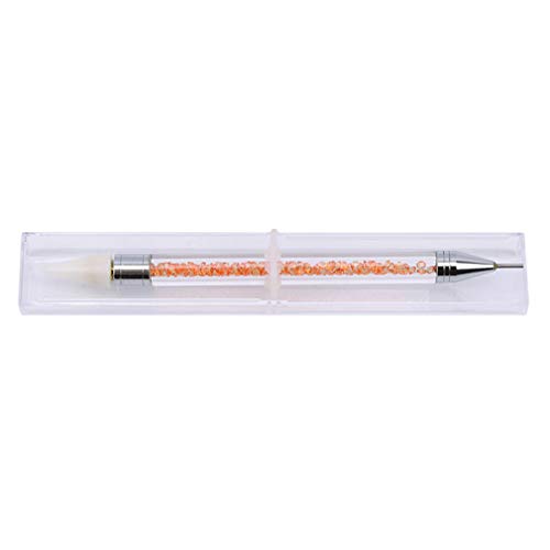 YouCY Point Drill Pen Double-Ended Rhinestone Picker Wax Pencil Manicure Tools Accessories,Orange