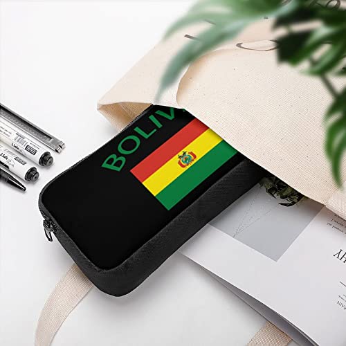 Flag of Bolivia Teen Adult Pencil Case Large Capacity Pen Pencil Bag Durable Storage Pouch