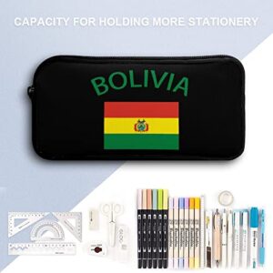 Flag of Bolivia Teen Adult Pencil Case Large Capacity Pen Pencil Bag Durable Storage Pouch