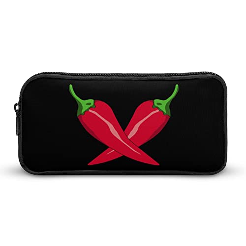 Chili Pepper Cross Teen Adult Pencil Case Large Capacity Pen Pencil Bag Durable Storage Pouch