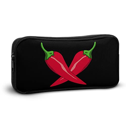 Chili Pepper Cross Teen Adult Pencil Case Large Capacity Pen Pencil Bag Durable Storage Pouch