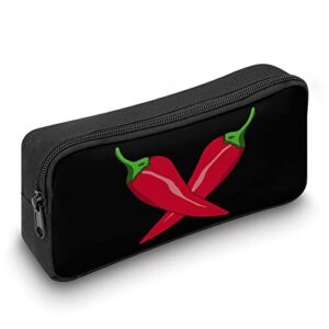 Chili Pepper Cross Teen Adult Pencil Case Large Capacity Pen Pencil Bag Durable Storage Pouch