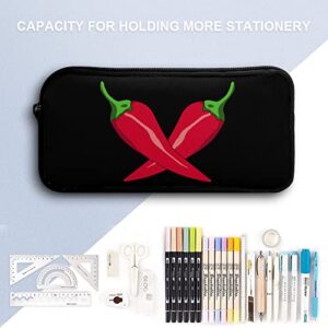 Chili Pepper Cross Teen Adult Pencil Case Large Capacity Pen Pencil Bag Durable Storage Pouch