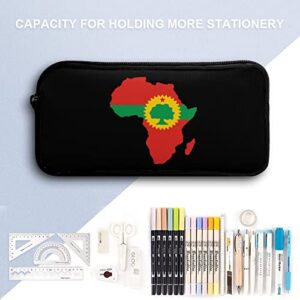 Oromo Flag on Africa Map Teen Adult Pencil Case Large Capacity Pen Pencil Bag Durable Storage Pouch