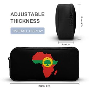 Oromo Flag on Africa Map Teen Adult Pencil Case Large Capacity Pen Pencil Bag Durable Storage Pouch