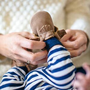 Freshly Picked - Soft Sole Leather Moccasins - Newborn Baby Girl Boy Shoes - Size 0 Weathered Brown