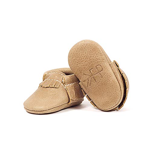 Freshly Picked - Soft Sole Leather Moccasins - Newborn Baby Girl Boy Shoes - Size 0 Weathered Brown