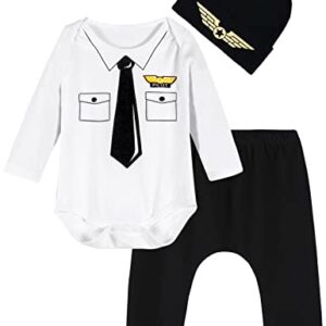 COSLAND Baby Boys Pilot Outfit Infant Halloween Novelty Pant Sets 3-6 Months