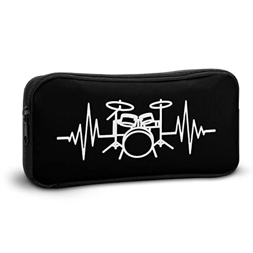 Drums Heartbeat Teen Adult Pencil Case Large Capacity Pen Pencil Bag Durable Storage Pouch