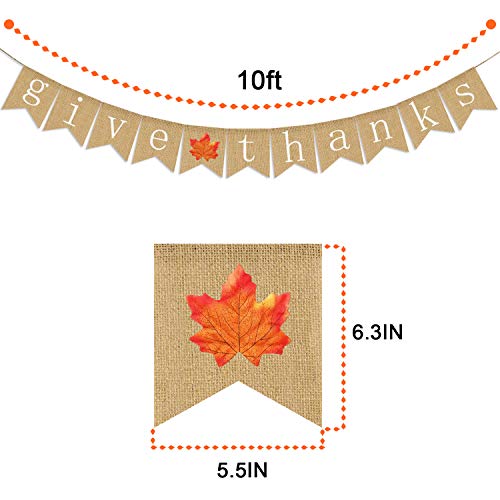 Give Thanks Burlap Banner | Thanksgiving Banner Decoration | Thanksgiving Banner Burlap | Thankful Give Thanks Party Home Decoration Supplies