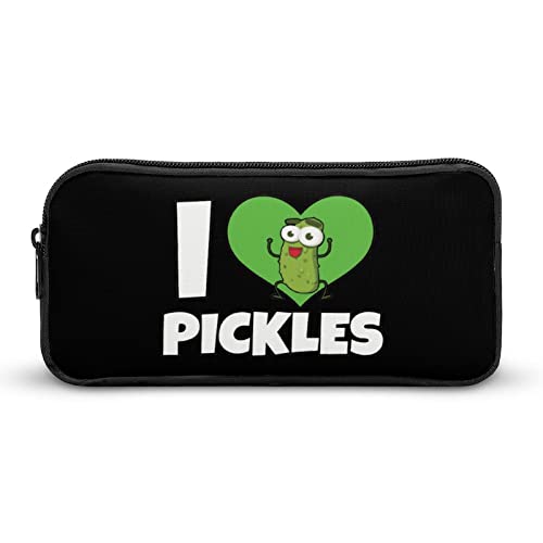 I Love Pickles Teen Adult Pencil Case Large Capacity Pen Pencil Bag Durable Storage Pouch