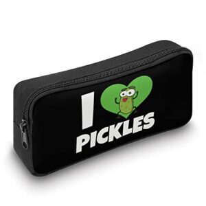 I Love Pickles Teen Adult Pencil Case Large Capacity Pen Pencil Bag Durable Storage Pouch