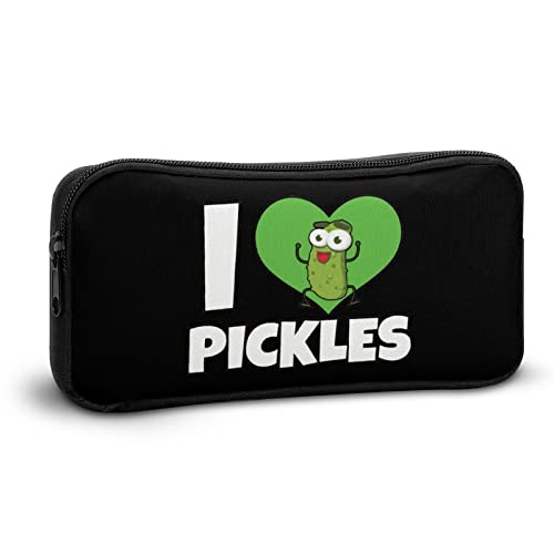 I Love Pickles Teen Adult Pencil Case Large Capacity Pen Pencil Bag Durable Storage Pouch