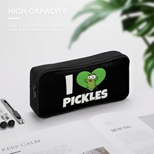 I Love Pickles Teen Adult Pencil Case Large Capacity Pen Pencil Bag Durable Storage Pouch