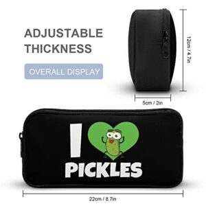 I Love Pickles Teen Adult Pencil Case Large Capacity Pen Pencil Bag Durable Storage Pouch