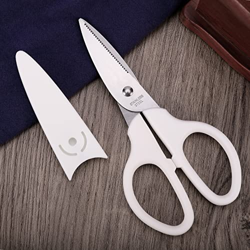 YOUGUOM 6in Multipurpose Scissors, Comfort Grip, Stainless Steel Sharp Basic Shears for Office Home Household Kitchen School Craft Supplies w/ Protective Cover