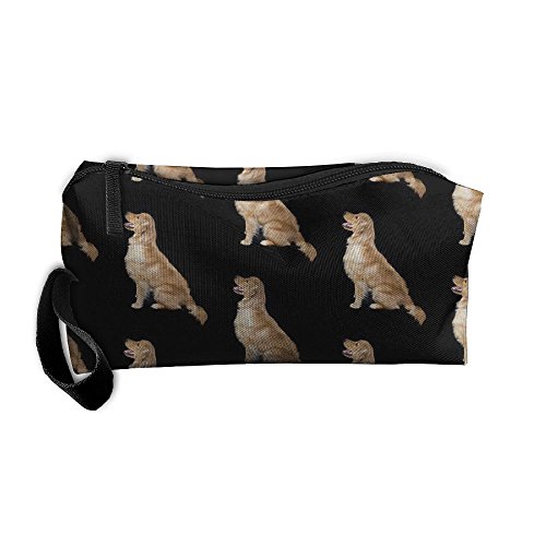 VvyayBBGVV Fashion Golden Retriever Dogs Canvas Travel Toiletry Organizer Pencil Case Hanging Householder Makeup Bag