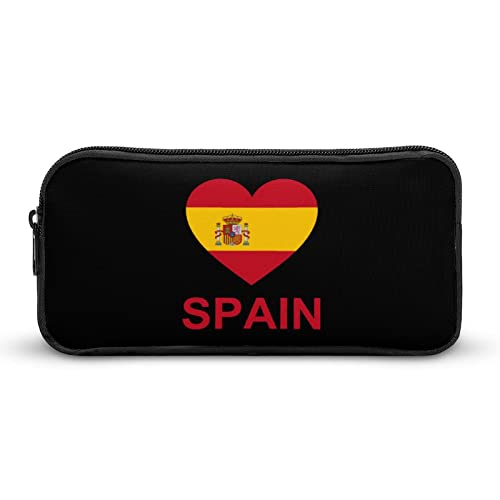 Love Spain Teen Adult Pencil Case Large Capacity Pen Pencil Bag Durable Storage Pouch