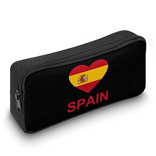 Love Spain Teen Adult Pencil Case Large Capacity Pen Pencil Bag Durable Storage Pouch