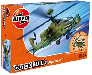 airfix quickbuild boeing apache airplane model kit, multi