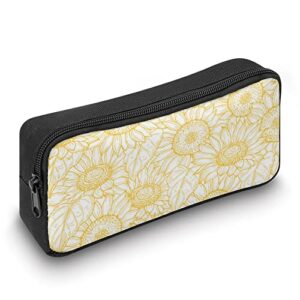 Sunflower Yellow Teen Adult Pencil Case Large Capacity Pen Pencil Bag Durable Storage Pouch