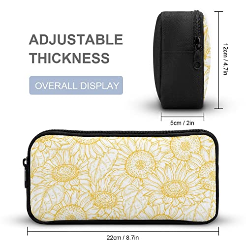 Sunflower Yellow Teen Adult Pencil Case Large Capacity Pen Pencil Bag Durable Storage Pouch