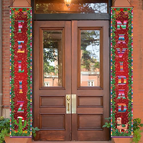 Feliz Navidad Decorations Mexican Christmas Porch Banner Feliz Navidad Welcome Sign Mexican Christmas Decorations and Supplies for Home Party