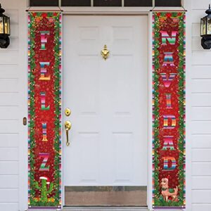 Feliz Navidad Decorations Mexican Christmas Porch Banner Feliz Navidad Welcome Sign Mexican Christmas Decorations and Supplies for Home Party