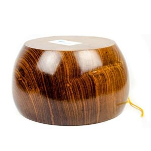 Nagina International Dark Rich Deep Wood Crafted Premium Polished Yarn Storage Bowl with Spiral Yarn Dispenser