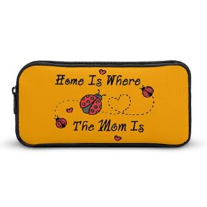 ladybird home is where the mom is teen adult pencil case large capacity pen pencil bag durable storage pouch