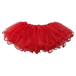 my lello baby tutu ruffled scallope edge skirt 5-layer (newborn – 3mo.) red